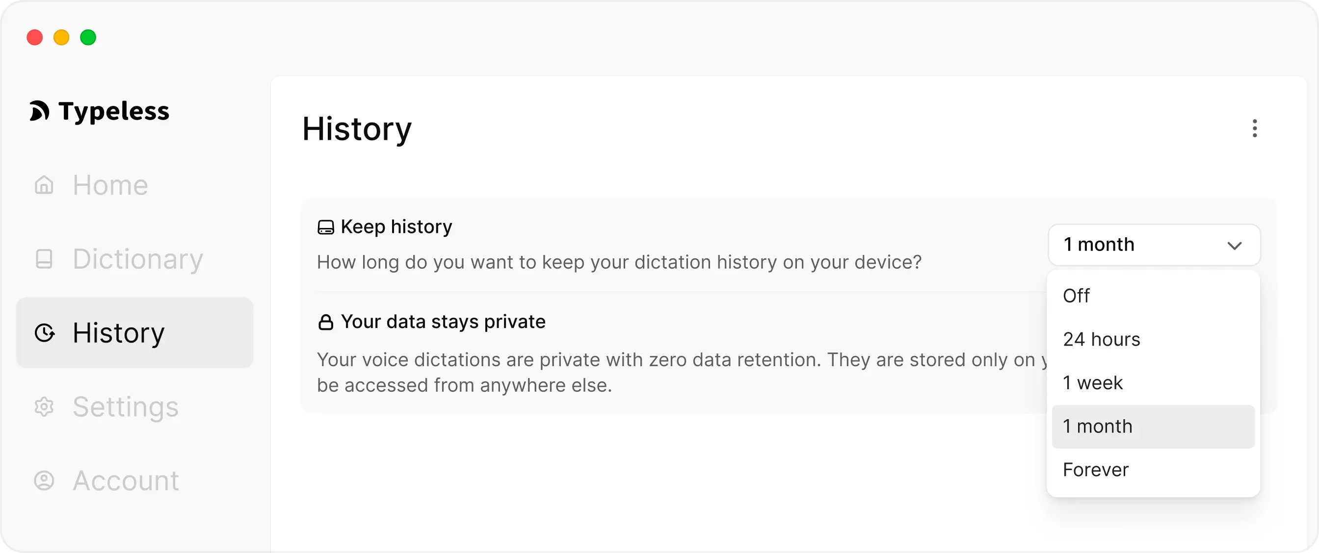 history